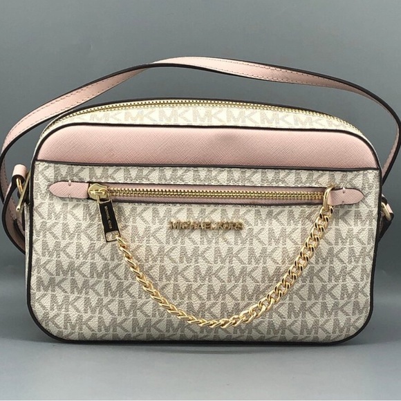 Michael Kors Handbags - Michael Kors Blush and Cream Logo Crossbody Bag